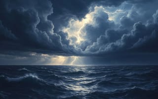 Картинка шторм, морской пейзаж, энергия стихии, драматичная атмосфера, грозовые тучи, ИИ, 2k, контраст света и тьмы, 4k, природная мощь, тучи, нейросеть, световые лучи, мрачная эстетика, тёмное небо, бушующее море, природная стихия, молния, бурлящие волны, штормовая погода, океан, гроза, 1920 1080