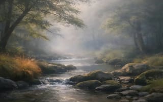 Картинка на открытом воздухе, небо, пейзаж, без людей, дерево, день, облачное небо, облако, вода, рок, солнечный свет, трава, природа, река, лес