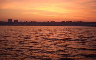 Картинка закат, море, сумрак, послесвечение, вечер, небо, озеро, отражение, канал, горизонт, берег, облако, побережье, Солнце, рассвет, утро, восход солнца, залив, вода, океан