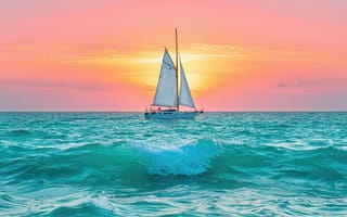 Картинка парусник, яхта, океан, 1920х1080, ИИ, морская романтика, закат, приключение, безмятежность, HD, живописный вид, красота природы, романтика, нейросеть, волны, солнце, 4k, горизонт, путешествие, парусная лодка, морская гладь, вода, бирюзовая вода, 16:9, небо, парус, свобода, 2k, морская стихия, закатное небо, море, морской пейзаж, закатная палитра, спокойствие, линия горизонта, парусный спорт, рабочий стол