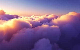 Картинка полёт, облака, солнце, высота, небо