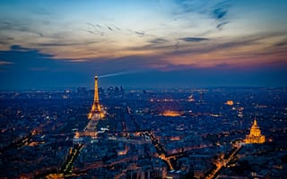 Картинка Париж, ночь, ночной город, город, Paris, Франция