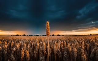 Картинка пшеница, поле, графика, небо, макро, солнце, рендеринг, цифровой-арт, заставка, 2k, золото, закат, ИИ, 4k, 16:9, зерно, шторм, рассвет, деревня, иллюстрация, природа, фокус, колос, урожай, оранжевый, гроза, темно-синий, горизонт, ранняя-осень, контраст