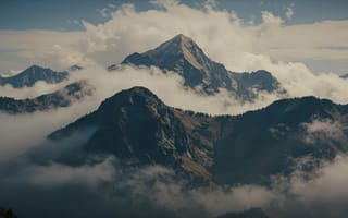 Картинка на открытом воздухе, небо, облачное небо, природа, дерево, горы, облако, лес, без людей, пейзаж