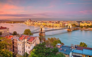 Картинка Budapest, закат, Будапешт, Венгрия