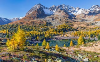 Картинка Граубюнден, Швейцария, осень, панорама
