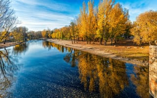 Картинка река Альберче, осень, Навалуэнга, Испания