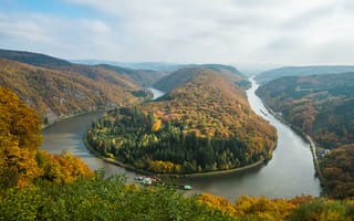 Картинка Германия, подкова, река, деревья