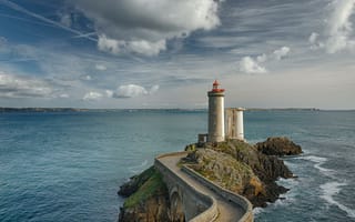 Картинка Маяк Фаре дю Пети Мина, Франция, маяк, море