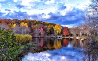 Картинка парк Твин Брукс в Трамбалле, осень, США, Коннектикут