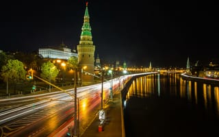 Обои Москва-река, Россия, Московский Кремль, Москва