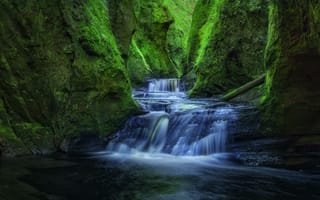 Картинка Шотландия Ущелье, водопад, Финнич
