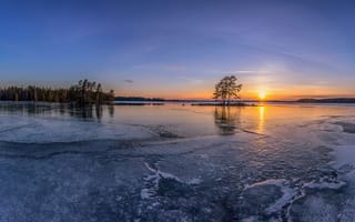 Картинка закат, лед, Финляндия