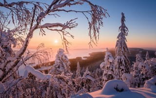 Картинка горы, снег, Финляндия