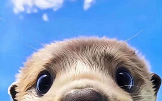 Картинка эстетика, животное, небо, милый, выдра