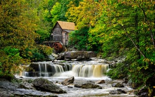 Обои Западная Виргиния, речка, ручей, Glade Creek Mill