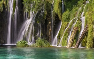 Картинка Plitvice Lakes National Park, Croatia, водопад, пейзаж, Национальный парк Плитвицкие озера, водопады, Хорватия