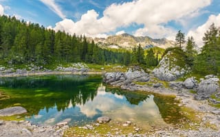 Картинка Seven Lakes Valley, пейзаж, горы, деревья, озеро, Triglav National Park