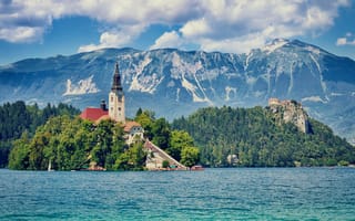 Обои Bled, Озеро Блед, Bled Lake, Словения, Остров Блед