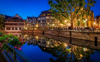 Картинка Страсбург, ночь, Франция