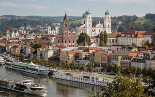Картинка Пассау, Дунай, река, Бавария, Германия