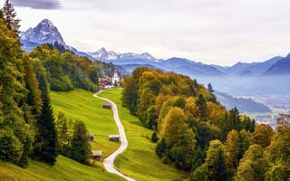 Картинка Баварские Альпы, Гармиш-Партенкирхен, Бавария, Германия