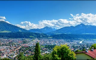Картинка Инсбрук, Австрия, горы, Альпы, Тироль, город