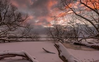 Картинка clouds, lake, ice