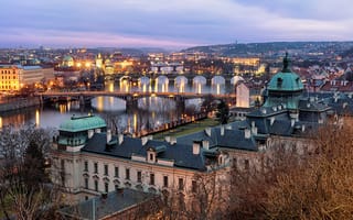 Картинка Прага, город, мосты, дома, Чехия, Река Влтава, Czech Republic Карлов мост, Prague