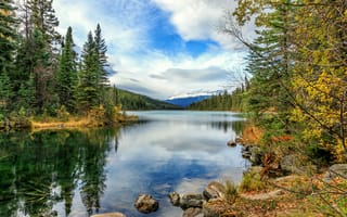 Картинка The Valley of the Five Lakes, осень, Jasper National Park, Канада