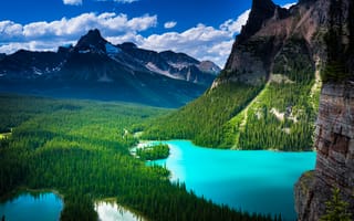 Картинка Lake O Hara, BC, Канада, водоём, Yoho National park, небо, пейзаж, горы, деревья