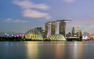 Картинка сингапур, небоскребы, панорама