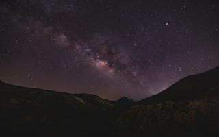 Картинка звездное небо, ночь, горы