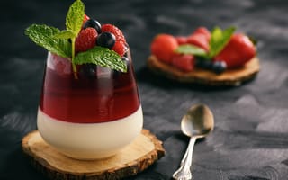 Картинка йогурт, завтрак, ягоды