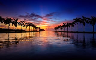 Картинка Красивый закат в Майами