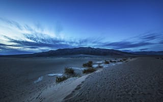 Картинка Мескитовые плоские песчаные дюны, пейзаж, пустыня, Калифорния, природа, Долина Смерти, небо