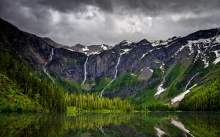 Картинка Озеро Лавина, Avalanche Lake, Национальный парк Ледник