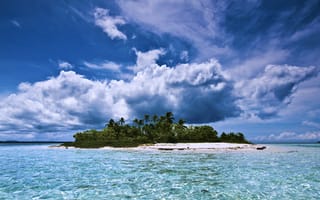 Картинка Филиппины, небо, море, облака, природа пейзаж, волны, панорама, остров