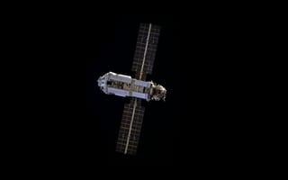Картинка МКС, минимализм, Международная космическая станция, Космос