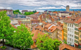 Картинка Old Town Lausanne, панорама, Швейцария, Старый город Лозанна, Switzerland