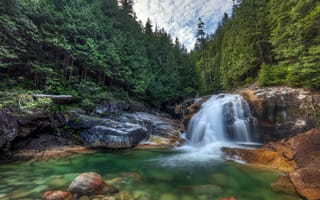 Картинка Lower Falls in Golden Ears Provincial Park, водопад, Британская Колумбия
