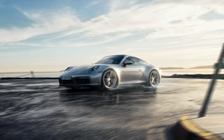 Картинка Porsche 911, скорость, серебристый