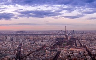 Обои Paris, панорама, рассвет