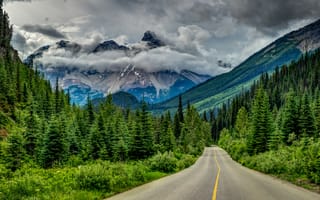 Картинка дорога, Канада, горы