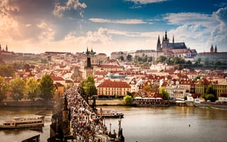 Картинка Czech Republic, Charles bridge, Prague castle