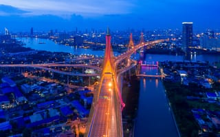 Картинка Бангкок, Таиланд, ночные города