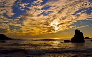 Картинка Sonoma Coast State Park, shore, seaside, summer, water, sunset, outdoor, beach, ocean, landscape, State of California, sea