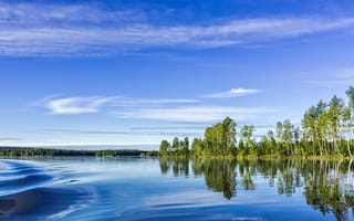 Картинка Finland, лес, природа, пейзаж, отражение, озеро, небо, деревья