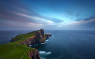 Картинка Шотландия, Остров Скай, острова Шотландии, шотландские острова, Гебридские острова, Neist Point, море, рассвет, пейзаж