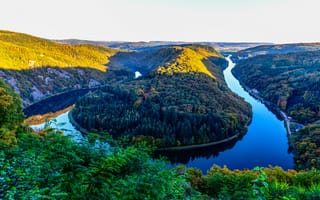 Картинка Изгиб реки Саар, пейзаж, Germany, River Saar, Германия, Saar Loop, Mettlach